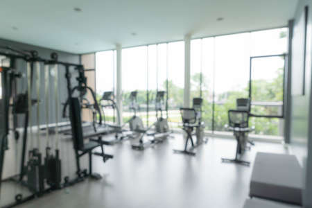 Abstract blur fitness gym and equipmentの写真素材