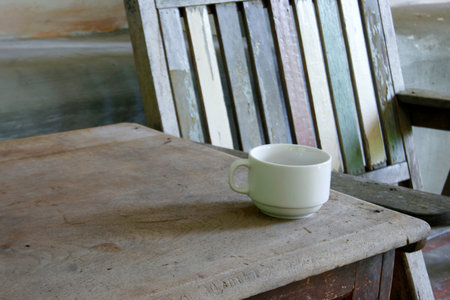 Coffee cup on wooden tables