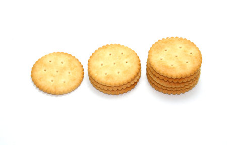 Cracker cookies isolated on white background