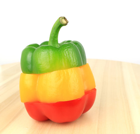 bell peppers on white backgroundの写真素材