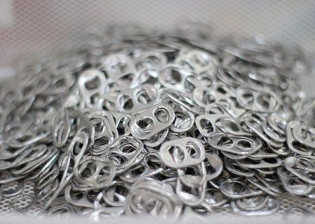 Aluminum can open loop texture background