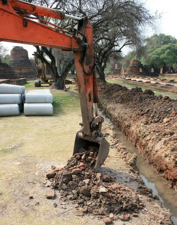 back-hoe in operation