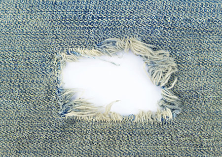 Striped textured blue used jeans