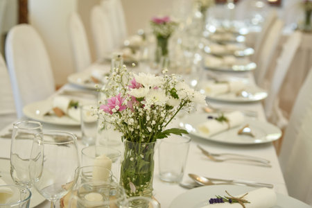The elegant dinner table.