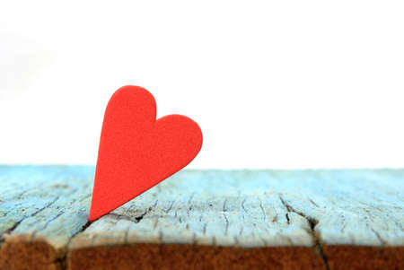 Love heart on wooden texture background. Valentines day concept. Heart for Valentines Day Background.の写真素材