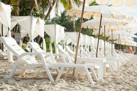 Beds and umbrellas