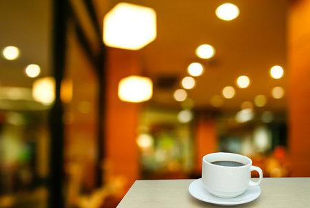Blurred background : Customer at restaurant blur background with bokeh