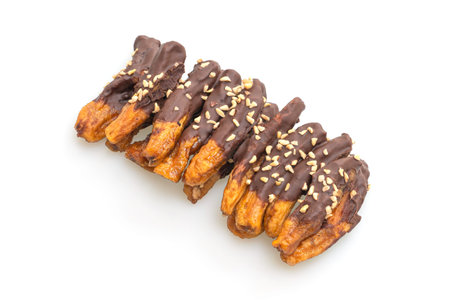 solar sun dried banana chocolate coating or banana dipped chocolate