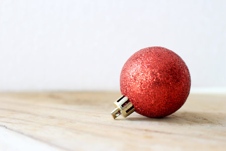 christmas balls in redの写真素材