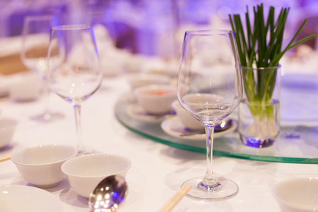 Dining table and equipment.