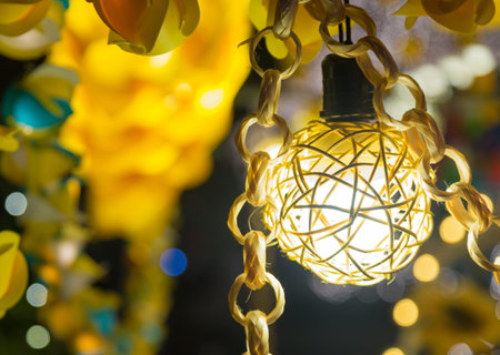 Light orange decorationsの写真素材