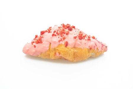 croissant with strawberry chocolate sauce