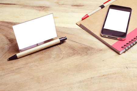 Creative flat lay of workspace office desk with copy space backgroundの写真素材