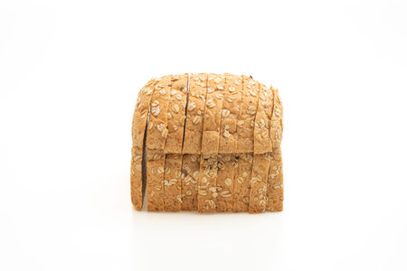 sliced wholegrain bread on white