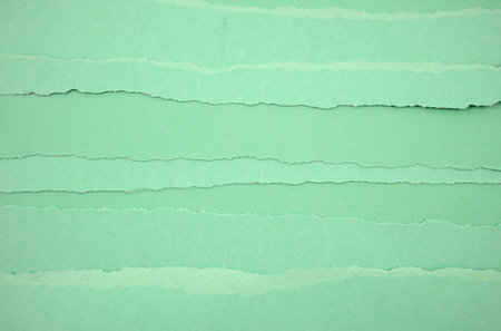 Vintage neutral torn green papers abstract texture background.