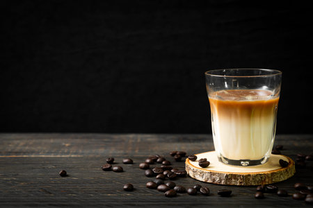 glass of latte coffee, coffee with milk