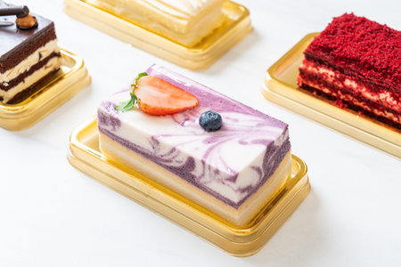 Delicious blueberry yoghurt cakeの写真素材