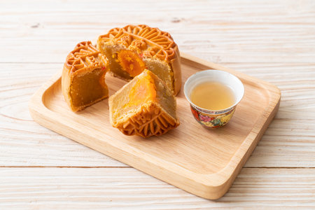 Chinese moon cake durian and egg yolk flavour