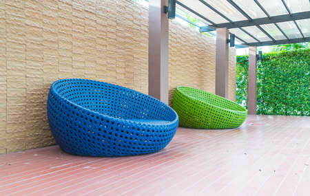 Outdoor with circle chairの写真素材