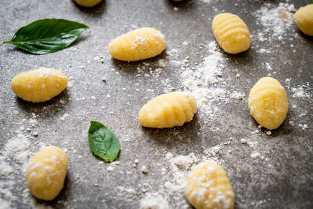 Traditional Italian gnocchi pasta - uncookedの写真素材
