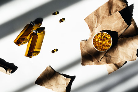 Vitamin D supports your health and immunity when self-isolation. Stay home and be healthy.の素材