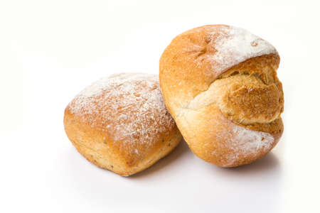 Fresh bread isolated on white backgroundの写真素材