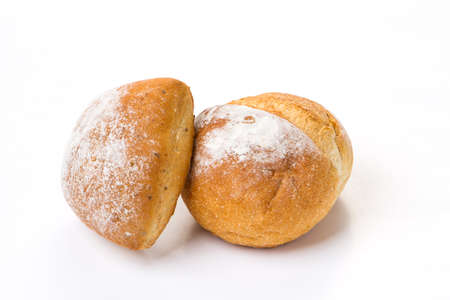 Fresh bread isolated on white backgroundの写真素材