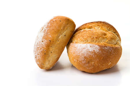 Fresh bread isolated on white backgroundの写真素材