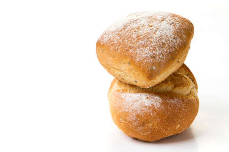Fresh bread isolated on white backgroundの写真素材