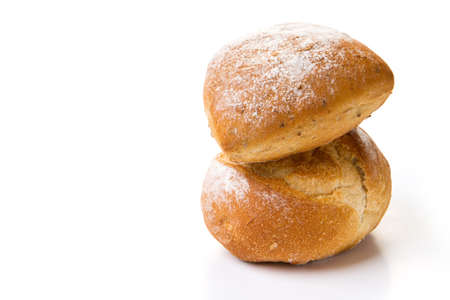 Fresh bread isolated on white backgroundの写真素材