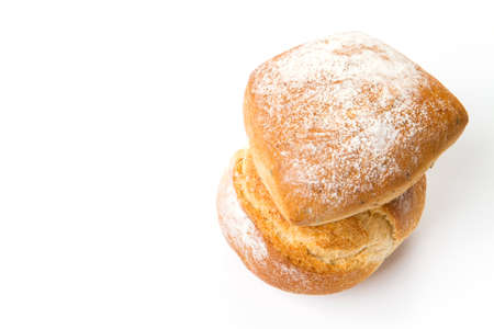 Fresh bread isolated on white backgroundの写真素材