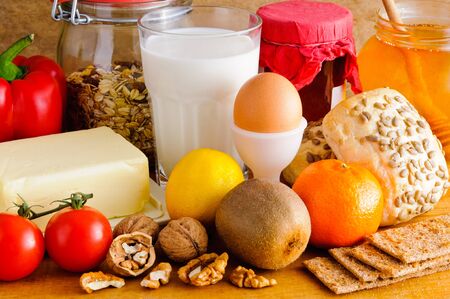 Different variety of natural organic foodの写真素材