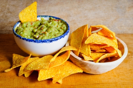 Nachos chips and guacamole dip Nachos chips and guacamole dip