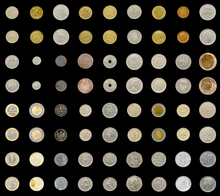 coin collection with old coinsの写真素材