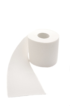 toilet paper isolated on a white backgroundの写真素材