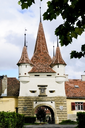 Ecaterina gate and tower in Brasov (Transylvania)の写真素材