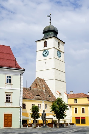 The tower of the council in Sibiu, european capital of culture 2007の写真素材
