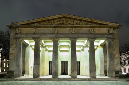 neue wache in berlin, germany, at nightのeditorial素材
