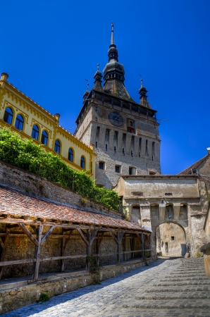 medieval city of sighisoara in transylvania, romaniaのeditorial素材