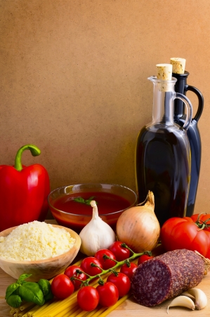 still life concept with italian foodの写真素材