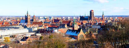 cityscape panorama with gdansk (danzig) in polandのeditorial素材