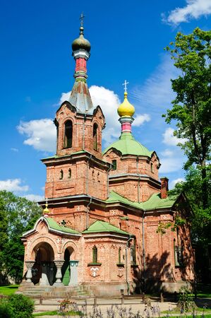 russian orthodox church in kuldiga, latviaの写真素材