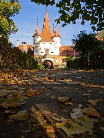 ecaterina gate in brasov, transylvania, romaniaの写真素材