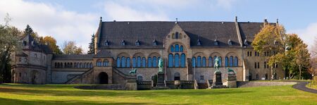 panorama with kaiserpfalz in goslar, germanyのeditorial素材