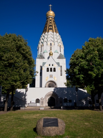 russian orthodox church in leipzig, saxony, germanyの写真素材
