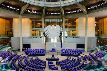 Interior of the german Reichstag building in Berlin, Germany