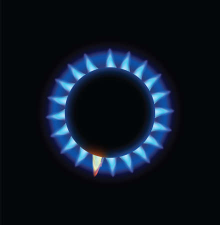 Burning Blue Flame Stove . Clip-art, Illustration.のイラスト素材