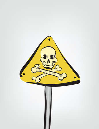 Illustration of cartoon skull sign . Clip-art, Illustration.のイラスト素材