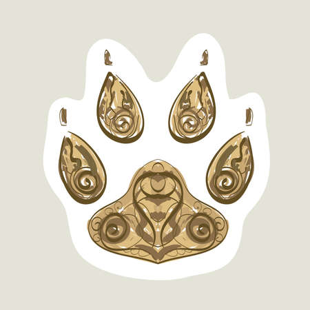 Abstract Paw free hand style . Clip-art, Illustration.のイラスト素材