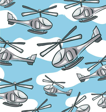 Funny Helicopters . Clip-art, Illustration.のイラスト素材